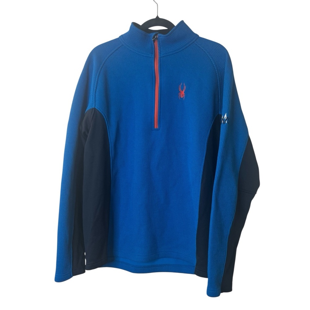 Spyder Blue and Black Half-Zip Pullover Shirt/Jacket Sz L